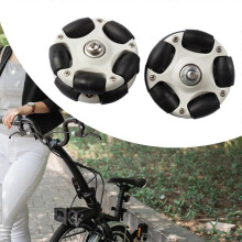 (white) 5.8cm Easy Wheels for Folding Bike Roller Rear Double Row Replacement Biking