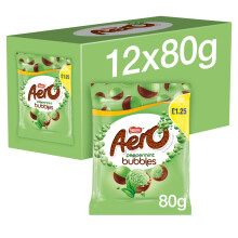 Aero Bubbles Peppermint Chocolate Sharing Bag 80g (Pack of 12)