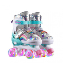 (26 to 33, Pink) Children's Skating Shoes Double Row Roller Skating Shoes Skating Children's Full Set Double Row Roller Skating Shoes Beg