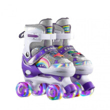 (33 to 37, purple) Children's Skating Shoes Double Row Roller Skating Shoes Skating Children's Full Set Double Row Roller Skating Shoes Beg