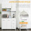 Homcom HOMCOM Freestanding Kitchen Cupboard Storage Unit  Drawers Handles Shelf 4