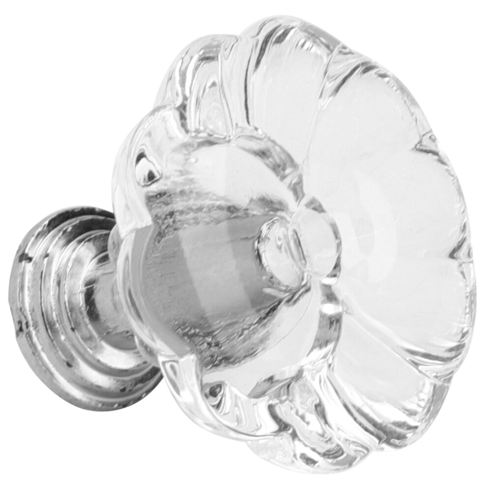 5Pcs Acrylic Cabinet Door Knobs European Style Crystal Single Hole Drawer Pulls Handlesb Flower Shape 4911325452886