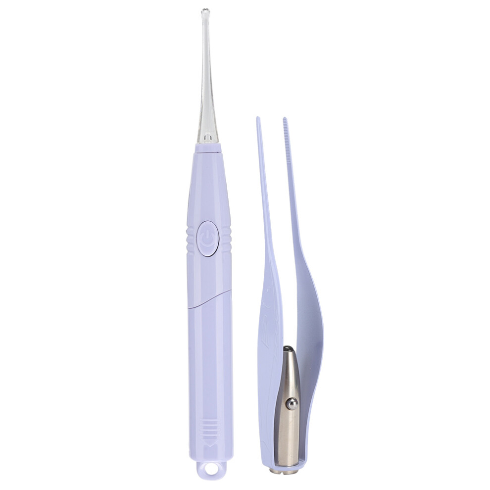 Professional Led Luminous Children Earpick Earwax Remover Tweezers Set Health Care Tool (Purple) Purple