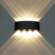 Applique Murale LED Interieur Aluminium Moderne 8W , Noir Lampe Murale LED pour Chambre Maison Couloir Salon (Blanc Chaud)
