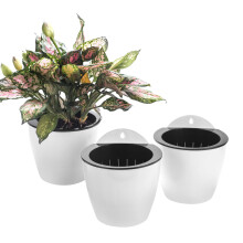 3 Pack Self Watering Wall Hanging Planter Pots Vertical Garden Window Hang Mount Indoor Outdoor Plant Flower Basket for Kitchen Herbs Balcony Railing