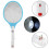 2 in1 Electric Fly Mosquito Swatter Bug Zapper Racket Insects Killer with LED Light US (Blue) 2