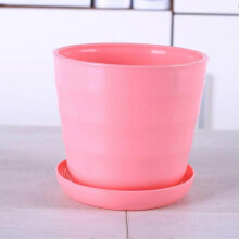 Flower Pot Flexible Round Modern Planter with Removable Tray for Gardening Office Balcony Pink M