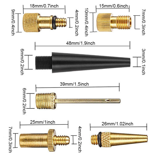 Fahrradpumpen-Luftventil-Adapter 15 Stück Kupfer-Adapter-Set für DV, SV, AV Ventile 2