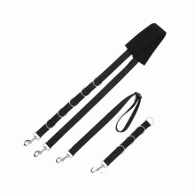 Adjustable Dog Grooming Belly Strap D-rings Bathing Band Free Size Pet Traction Belt (Black)