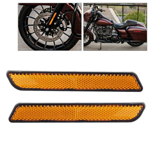 2 Pcs Plastic Motorcycle Brake Stop Signal Marker Light Reflectors Accessory Yellow 2