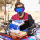 Bunter Motorradhelm mit goggles, verstellbarem Gurt und stoßfestem Glas 1