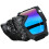Bunter Motorradhelm mit goggles, verstellbarem Gurt und stoßfestem Glas 9