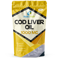 Cod Liver Oil High Strength 1000mg Heart, Brain And Joint Healthcare Supplements, Natural Rich Source Of Omega 3 Fatty Acids | 120 Capsules