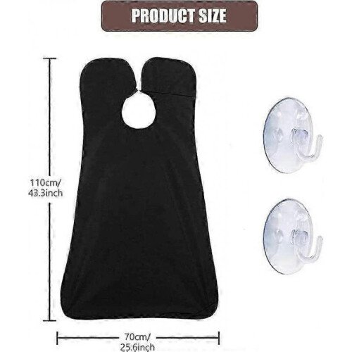 (black) Beard apron with 2 suction cups for a clean bathroom - white 1