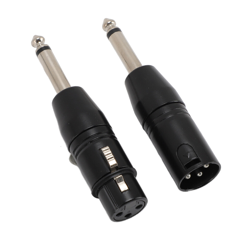 1 Pair Xlr Adapter Professional 6.35Mm 1/4Inch Male To Xlr Male Female Adapter For Mixer Microphone Amplifier Black 8241325545407