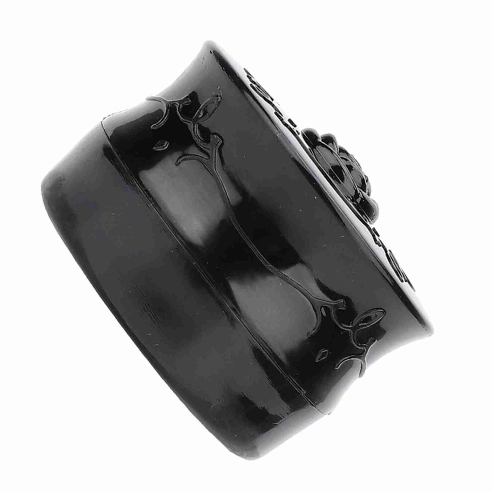 Black Vintage Rose Empty Makeup Loose Powder Dispenser Box Cosmetic Case With Powder Puff