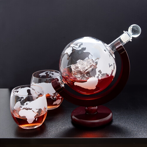 (Wine Bottle   2 Cups) 1pc/2pcs/3pcs Globe Wine Glass Set High-Value Wine Bottle Plus Wine Glass Decanter Set Suitable for Parties, Red Wine,  Anniversary Gifts