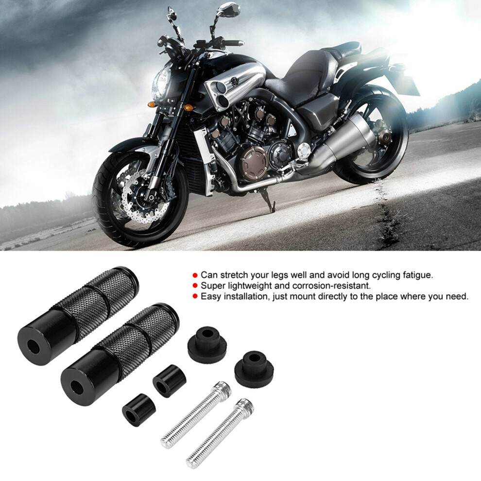 2Pcs Aluminum Alloy Motorcycle Round Foot Pedal Footpegs Modification Accessory (Blue) Blue 7641325559564