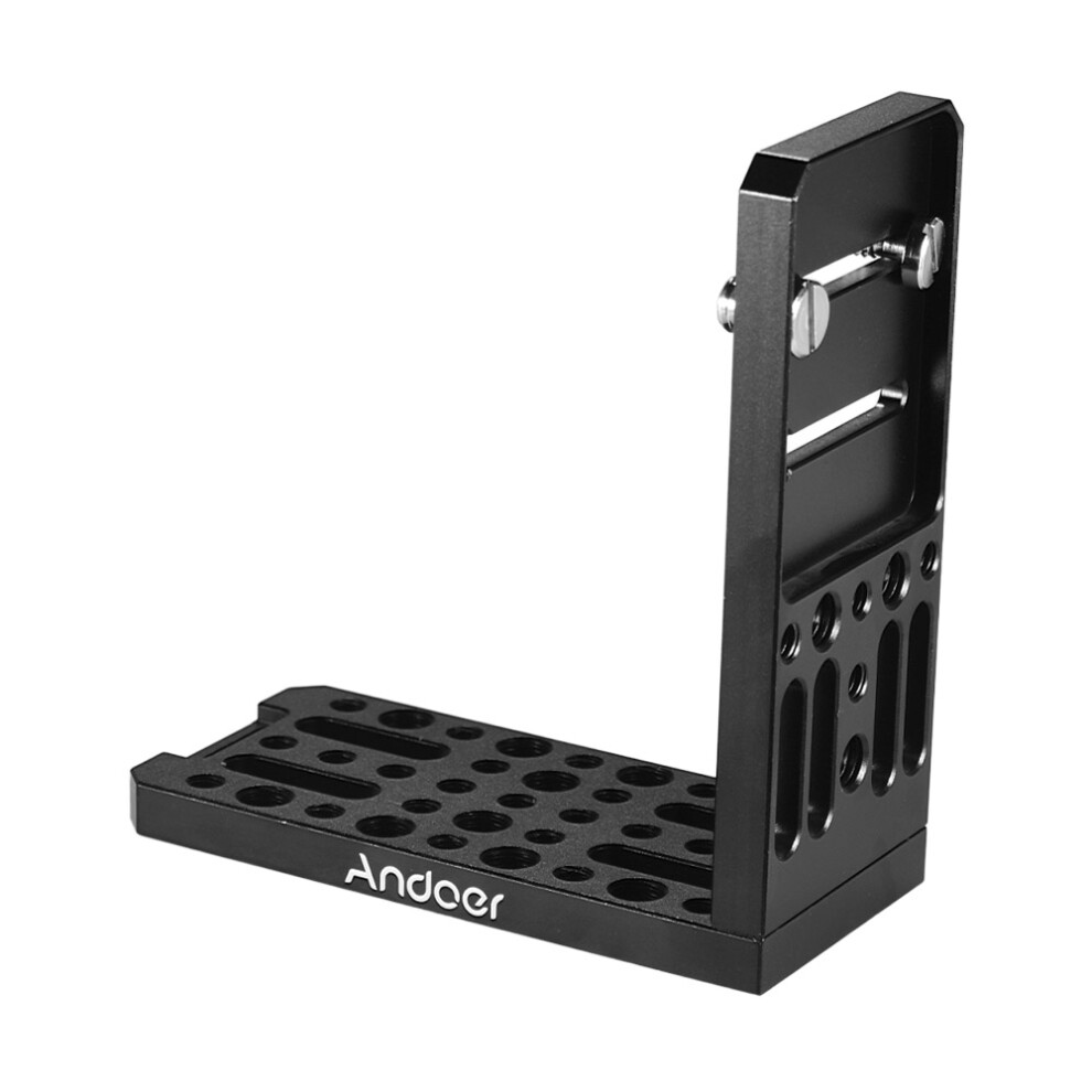 Andoer Universal Camera L-Shape Bracket Plate Holder 1/4 & 3/8 Inch Screw Mount Aluminium Alloy Bracket For Vertical Video Recording For Ca 9311325561246