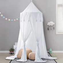 (White) Unique 1pc Bed Canopy | Pendant Play Tent Bedding for Kids with Round Dome Netting Curtains for Baby Boys Girls Games House