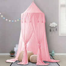 (pink) Unique 1pc Bed Canopy | Pendant Play Tent Bedding for Kids with Round Dome Netting Curtains for Baby Boys Girls Games House