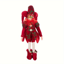 (?Red?) Christmas Elf Figurine Decoration, Classic Style, Handcrafted Seasonal Decor, Non-Electric, Festive Holiday Ornament for Home, 1Pc
