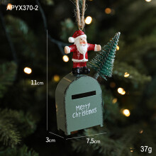(Green vintage style) Iron Painted Email Pendant Iron Retro Christmas Tree Showcase Window Dress Decoration Accessories