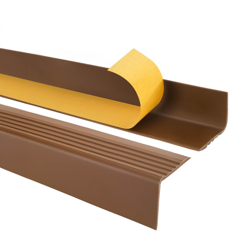 Brown 1.8M Anti Slip Pvc Stair Nosing 50X42mm Self Adhesive Step Edge Trim 734-Rgp 5061067861411