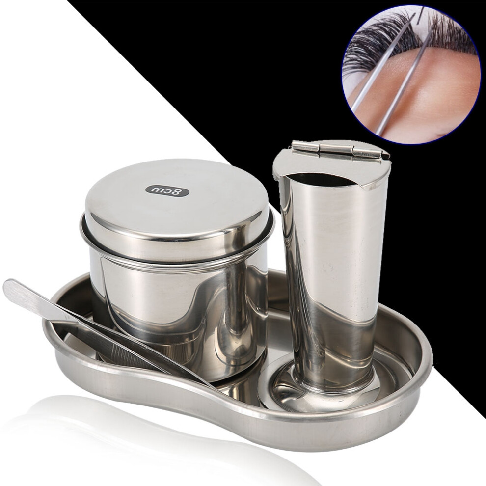 Tattoo Disinfection Kit Medical Stainless Steel Disinfection Plate Tank Jar Tray Tweezer S