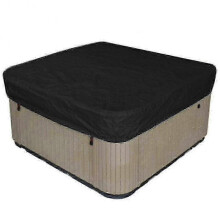 (218*218*30cm, black) Elastic Waterproof Outdoor Hot Tub Spa Cover in 10 Sizes with UV-Resistant and Sunproof Protection Made of 190t Poly