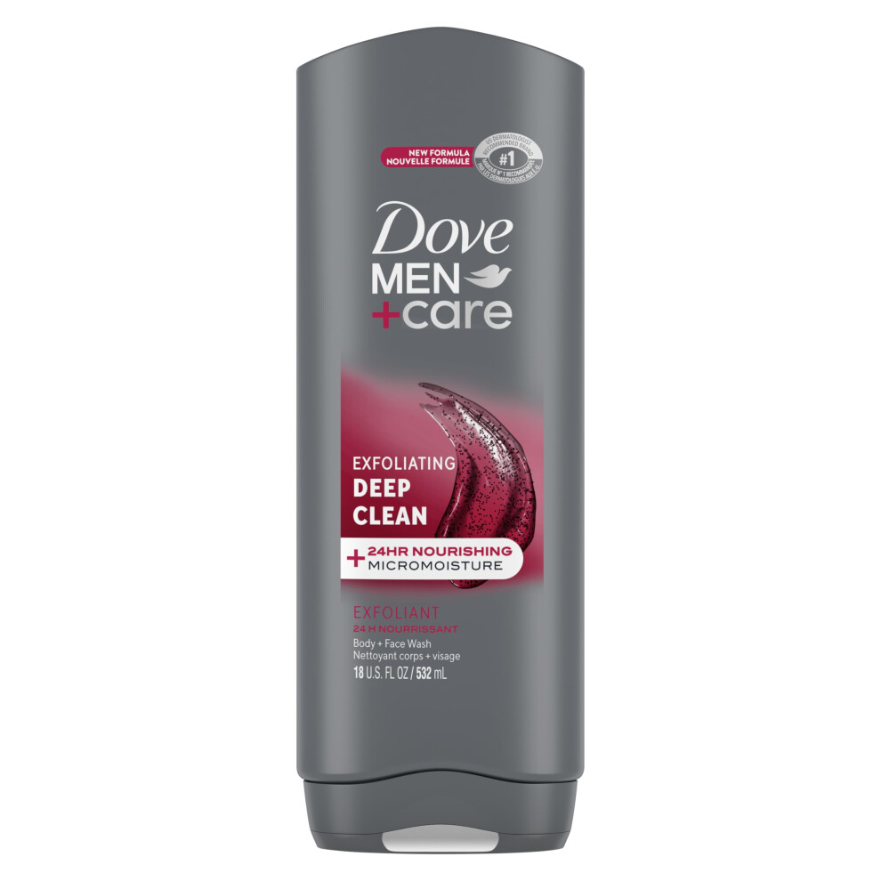 Dove Men +Care Body & Face Wash, Deep Clean, 18 oz