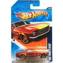 Hot Wheels 2011 Heat Fleet 1965 Ford Mustang kobberr?d med flammer og ?bningsh?tte