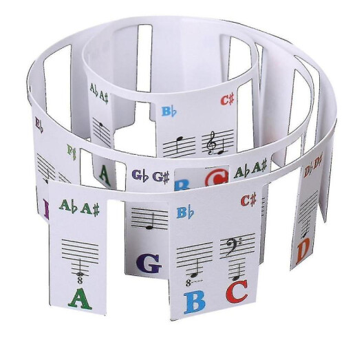 Piano Keyboard Stickers Grand/electric Piano 61 Keys Stave Notation Note Strip Label for Beginners Students