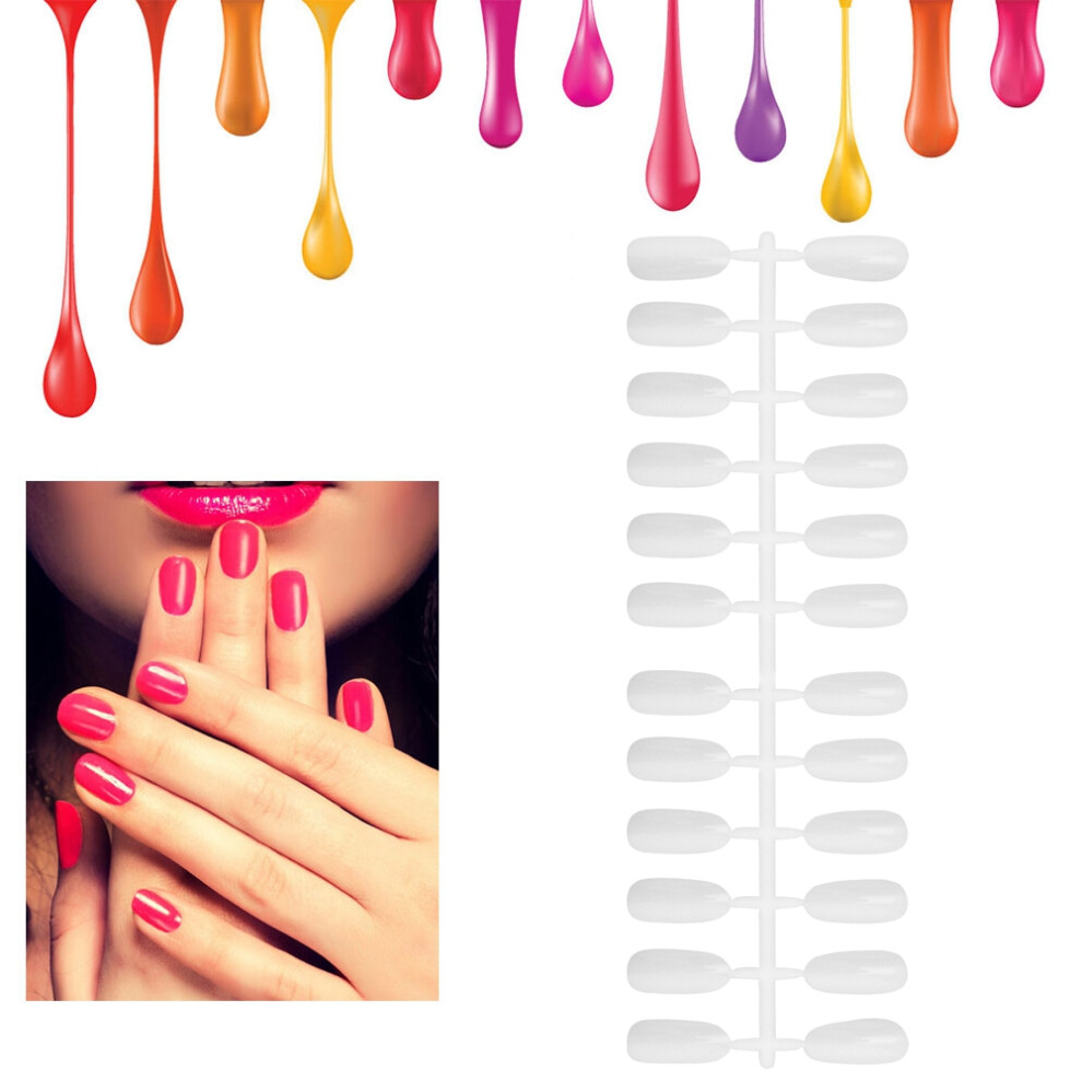 White 240Pcs Nail Gel Color Display Tips Double Sided Foldable Practice Samples