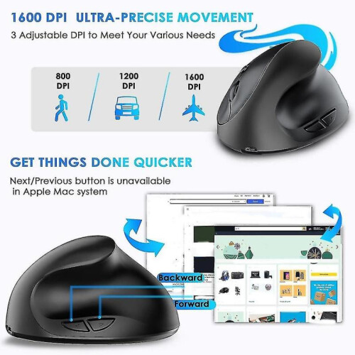 2.4g Wireless Mouse Ergonomic Mouse Computer Office Vertical Grip Mouse Noiseless Mouse for Compute 2