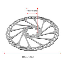 203mm/8" 6 Bolts Mountain Bike Bicycle Brake Disc Pad Cycling Accessory