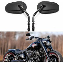8mm Black Motorcycle Mirrors Handlebar Wing for Dyna Super Glide Street Glide Road Glide Softail A129