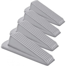 (4 Pack, Gray) Classic Rubber Door Stopper Wedge , Multi Floor Door Stop (4 Pack)