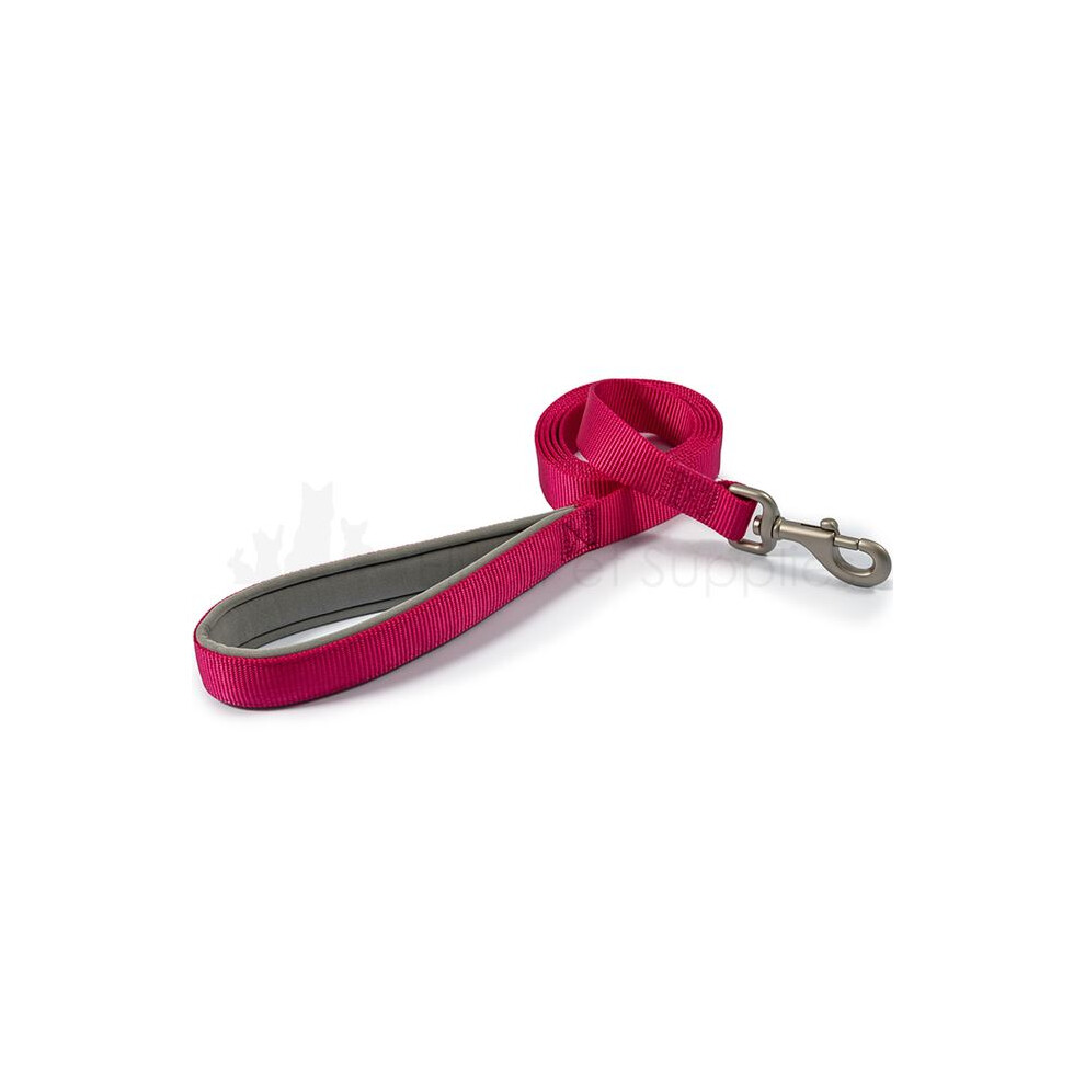 Ancol Heritage Nylon Padded Lead Raspberry 19Mm X1m Red