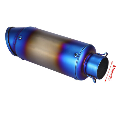 Motorcycle Oblique Universal 51mm Slip on Exhaust Rear Pipe Tailpipe (#2) 2