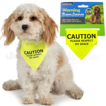 Warning Bandana Respect My Space Yellow Small/medium 10cm
