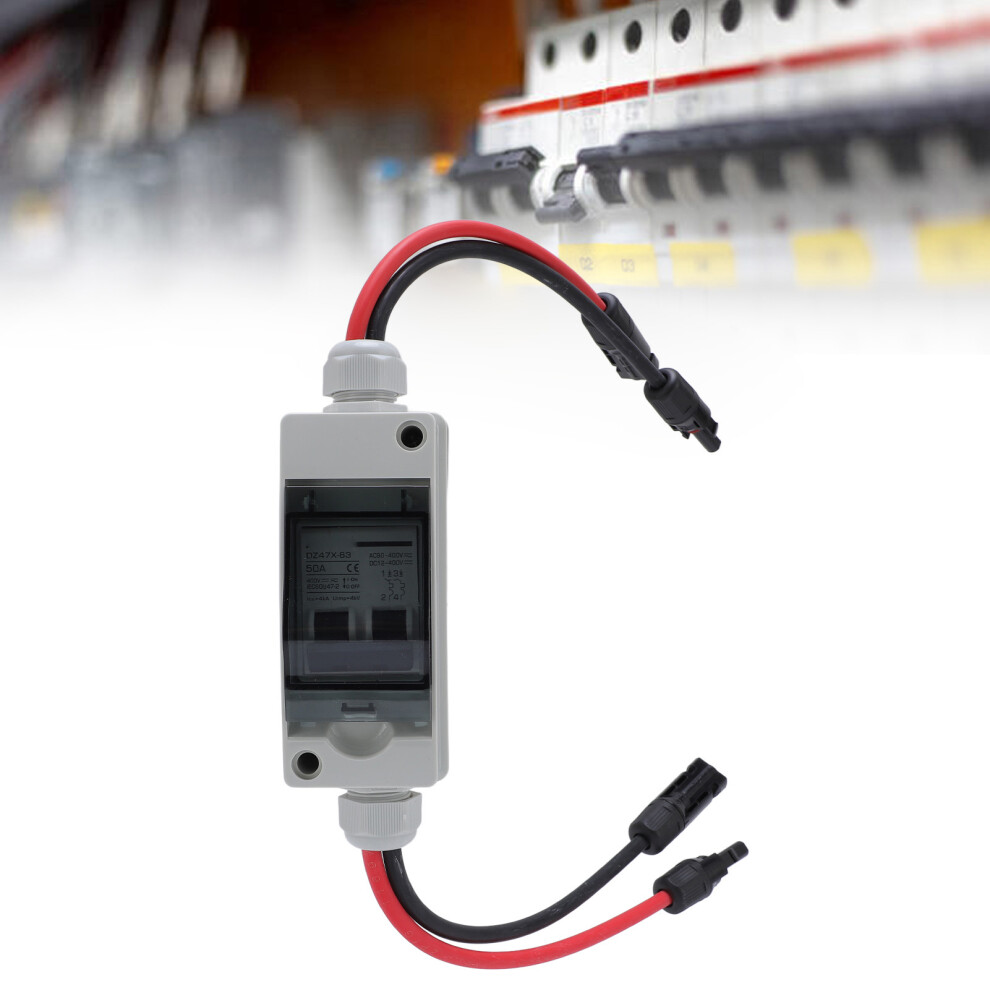 Solar Panel Disconnect Switch 50A 2P Ip65 Water Proof Solar Pv Circuit Breaker For Pv Homes 5031325683925