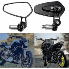 Motorcycle Handlebar Mirrors Motorbike Mirrors for Xj6 Mt01 Mt03 Mt07 Mt09 (black)