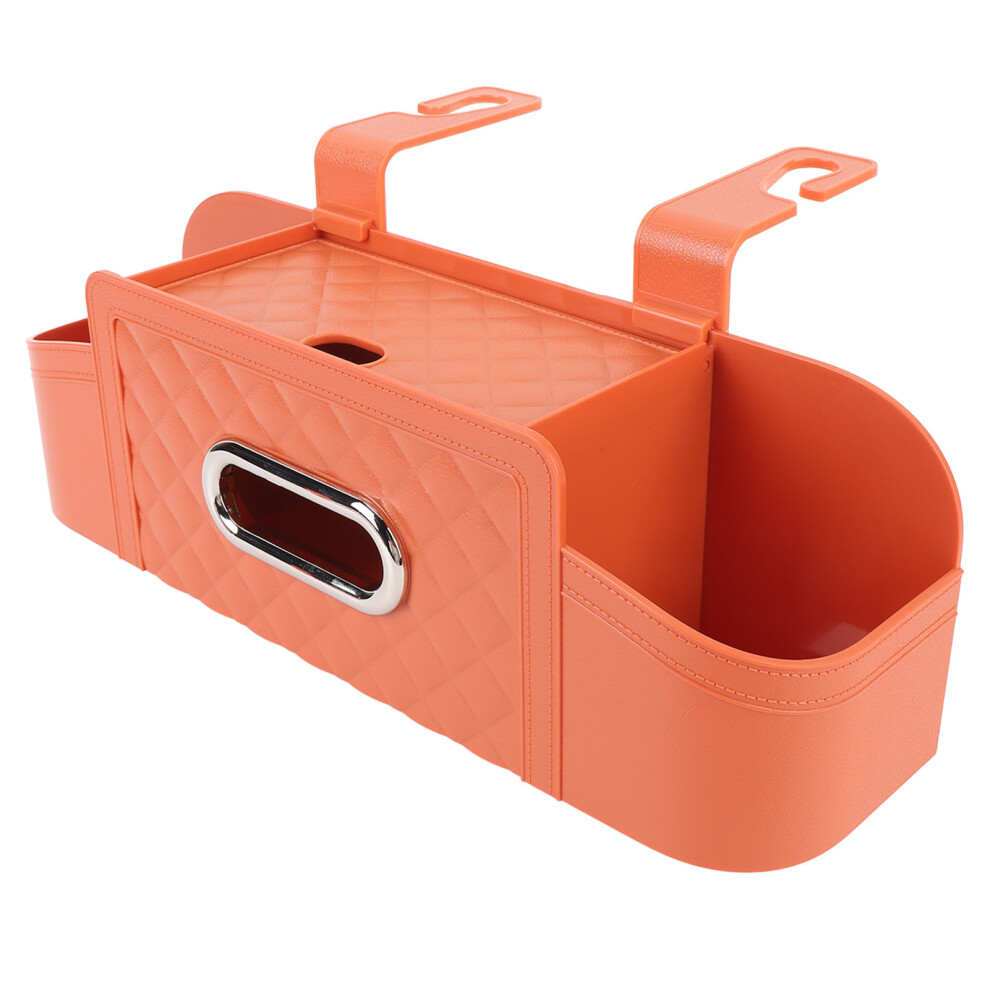 Car Back Seat Organizer With 2 Drink Cup Holder Tissue Box Hooks Phone Holder Multifunctional Storage For Travel Orange 8421325689626