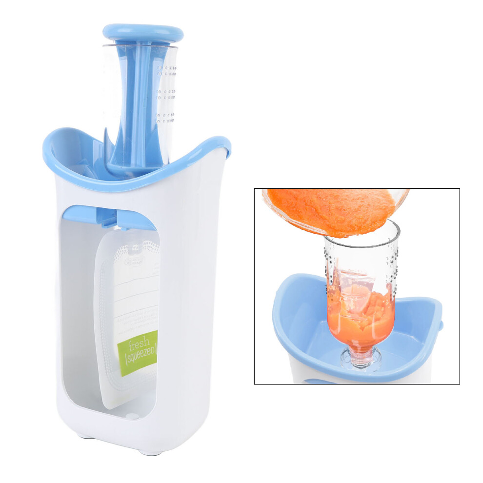 Squeeze Station for Homemade Toddler Food Pouch Filling Station for Puree Food Portable Puree Squeezer Tool with Subpackage Bags Blue-image-OPC-PHX8PYM-NEW