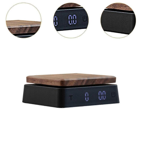 (8.3cmx8.3cmx4.1cm, Black) Digital Electronic Kitchen Scale with Timer for Baking and Coffee, Black 2