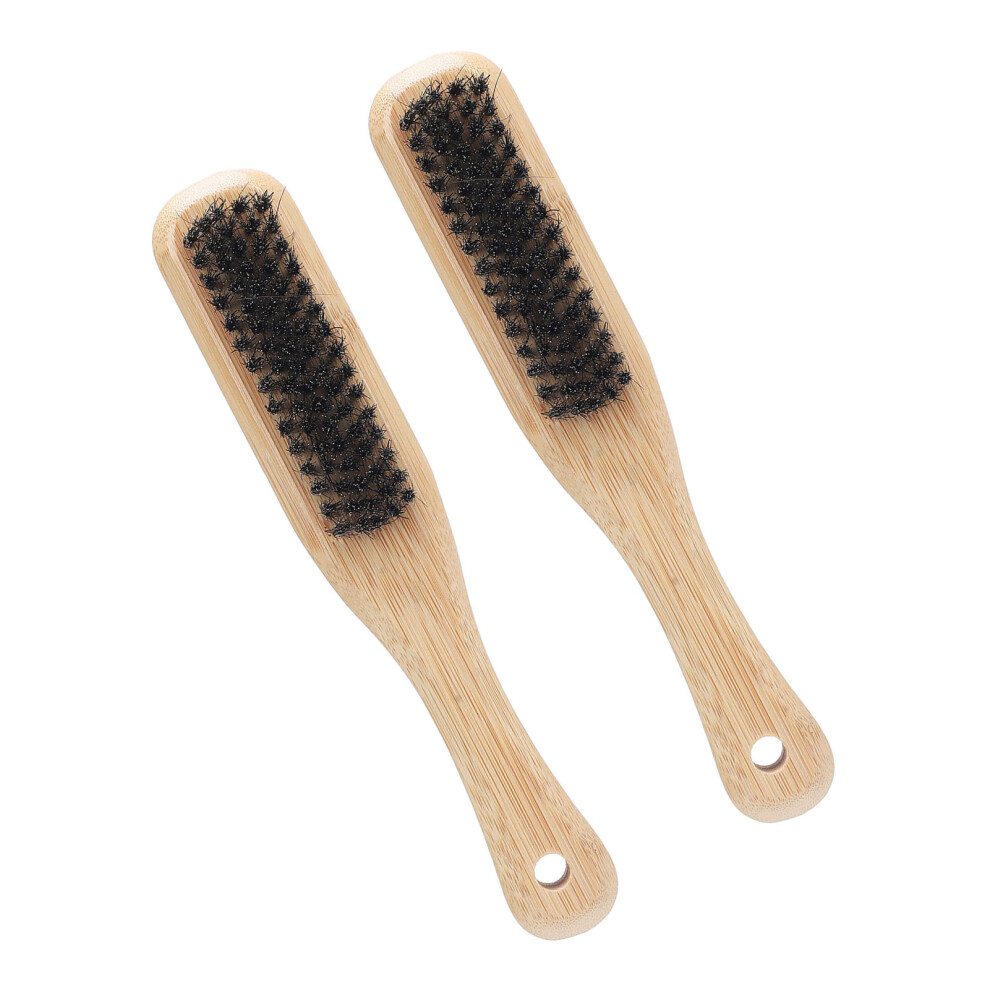 2pcs Bamboo Handle Beard Brush Remove Tangles Barber Broken Hair Sweep Men Beard Styling Mustache Brush