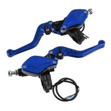 (Blue) Pair of Dual Hydraulic Brake Pump Master Levers for Motorcycle - 22mm Fit for 50cc to 300cc Models