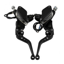 (Black) Pair of Dual Hydraulic Brake Pump Master Levers for Motorcycle - 22mm Fit for 50cc to 300cc Models