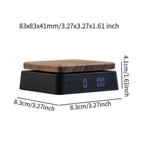 (8.3cmx8.3cmx4.1cm, Black) Digital Electronic Kitchen Scale with Timer for Baking and Coffee, Black 1